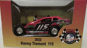 Kenny Tremont #115 1/64th 2023 Nutmeg Rifenburg Construction dirt modified