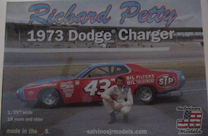 Richard Petty #43 1/25th 1973 STP Petty Enterprises Dodge Charger Salvino plastic model kit