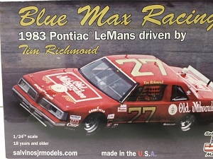 Tim Richmond #27 Blue Max Old Milwaukee 1983 Pontiac LeMans JR Salvino model kit