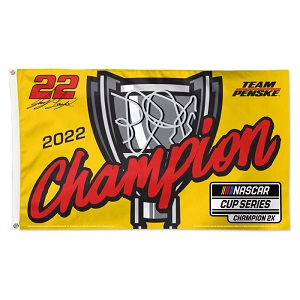 Joey Logano #22 2022Shell NASCAR Cup Champion 3'X5' two sided deluxe flag
