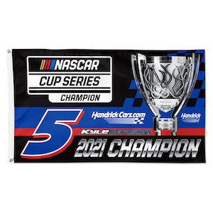 Kyle Larson #5 2021 Hendrickcars.com NASCAR Cup Champion 3'X5' two sided deluxe flag
