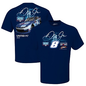 Dale Earnhardt Jr #8 United for America/Never Forget September 11 Xfinity navy blue t-shirt