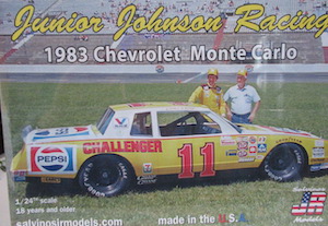 Junior Johnson Racing #11 1983  Pepsi Challenger Chevrolet Monte Carlo Salvino Model Car Kit
