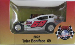 Tyler Boniface #69 1/64th 2022 Nutmeg Downes Halmar dirt modified