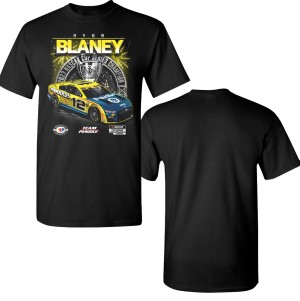Ryan Blaney #12 2023 NASCAR Champion 1 sided black t-shirt 